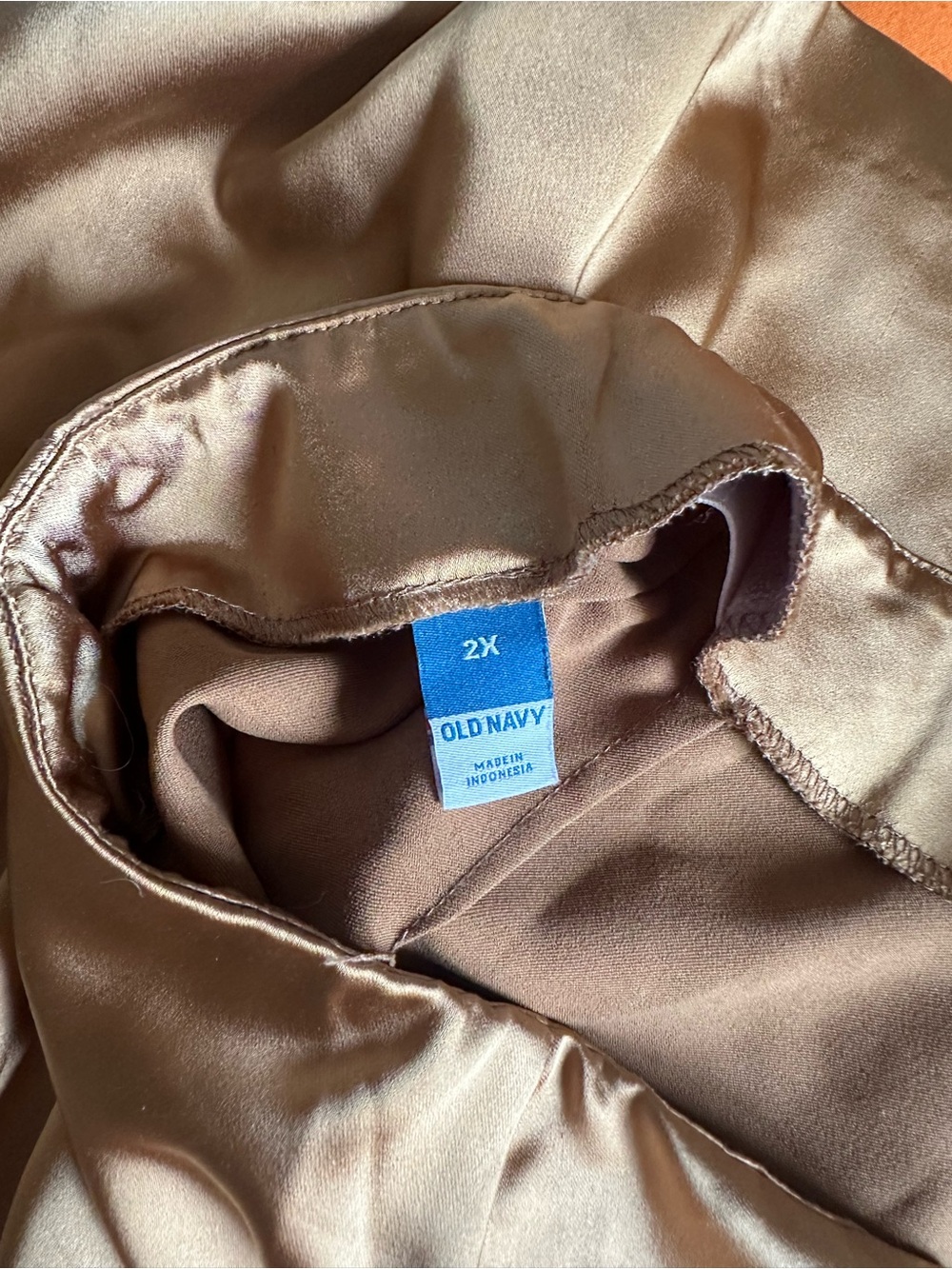 Old Navy Shiny Brown Satin skirt 2X